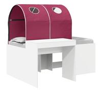 vidaXL Letto con Tunnel 4 pcs Rovere Artigianale e Rosso, Soluzioni moderne per la camera, letto rettangolare compatto, spazio sotto il letto, arredamento minimalista