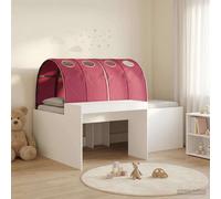 Letto con Tunnel 4 pcs Bianco e Rosso Legno ingegnerizzato