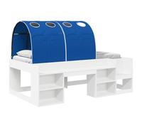 vidaXL Letto con Tunnel 3 pz Bianco e Blu Legno multistrato