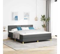 vidaXL Letto Contenitore con Materasso & LED Grigio Scuro 180x200 cm Tessuto