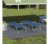 vidaXL Letto da campeggio pieghevole 2 pcs Blu 62 x 194 x 42 cm