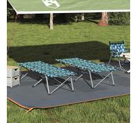 vidaXL Letto da campeggio pieghevole 2 pcs Motivo a foglia