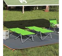 vidaXL Letto da campeggio pieghevole 2 pcs Verde scuro