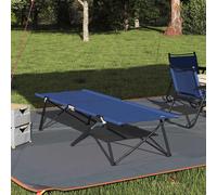 vidaXL Letto da campeggio pieghevole 2 pz Blu 206 x 76 x 74 cm