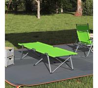 vidaXL Letto da campeggio pieghevole con borsa portaoggetti. Verde scuro, realizzato in tessuto Oxford 600D.