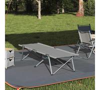 vidaXL Letto da campeggio pieghevole Grigio 62 x 194 x 42 cm