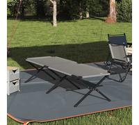 vidaXL Letto da campeggio pieghevole Grigio Tessuto Oxford