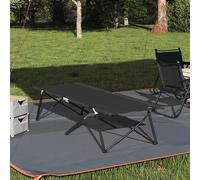 vidaXL Letto da campeggio pieghevole Nero 206 x 76 x 74 cm