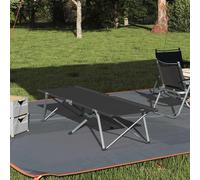 vidaXL Letto da campeggio pieghevole Nero 62 x 194 x 42 cm