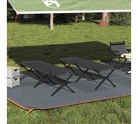 vidaXL Letto da campeggio pieghevole Nero Tessuto Oxford