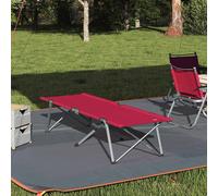 vidaXL Letto da campeggio pieghevole Rosso 62 x 194 x 42 cm