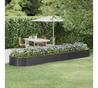 vidaXL Letto da Giardino in Acciaio a Polvere 396x100x36 cm Antracite