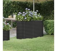 AX Fioriera 114x40x68cm Ovale Letto Rialzato Erbe Fiori Antracite Patio + 318891