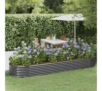 vidaXL Letto da Giardino in Acciaio Zincato 322x100x36 cm Antracite