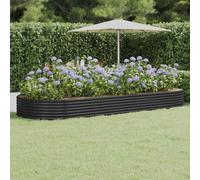 vidaXL Letto da Giardino in Acciaio Zincato 373x140x36 cm Antracite