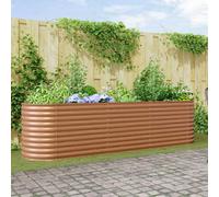 vidaXL Letto da Giardino Marrone in Stile Legno 320x80x81 cm in Acciaio