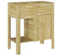 vidaXL Letto da Giardino rialzato Stoccaggio 85x46x96 cm Legno Trattato di Pino
