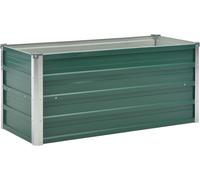 vidaXL Letto Rialzato Giardino in Acciaio Zincato 100x40x45 cm Verde Fioriera