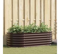 vidaXL letto da giardino rialzato marrone 160 x 80 x 44 cm in acciaio zincato