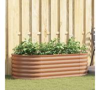 vidaXL Letto da Giardino Rialzato Marrone con Aspetto Legno 160x80x44 cm Acciaio