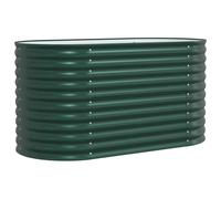 vidaXL Letto da Giardino Rialzato Verde 160x80x81 cm in Acciaio Galvanizzato