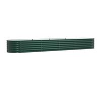 vidaXL Fioriera Ovale Verde Moderna in Acciaio Galvanizzato per Uso Esterno Spaziosa 400Cm di Lunghezza Ideale per Piante e Giardinaggio Piante