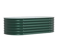 vidaXL Fioriera in Metallo Verde Elegante 160 cm Durevole Acciaio Zincato Ovale Outdoor Per Fiori Ed Erbe Design Moderno Con Finitura Verniciata A Polvere Fioriere Contenitori Grandi Per Giardino Fior