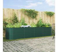 vidaXL Letto da Giardino Verde Sollevato 400x80x81 cm in Acciaio Zincato
