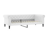 vidaXL Letto da Giorno Bianco 90x200 cm in Similpelle, Divano Letto, Divano Letto Singolo, Divano Letto in Similpelle, Letto per Ospiti