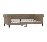 vidaXL Letto da Giorno Cappuccino 90x200 cm in Similpelle, Divano Letto, Divano Letto Singolo, Divano Letto in Similpelle, Letto per Ospiti