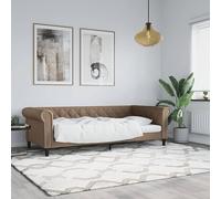 vidaXL Letto da Giorno Cappuccino 90x200 cm in Similpelle, Divano Letto, Divano Letto Singolo, Divano Letto in Similpelle, Letto per Ospiti