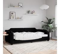 vidaXL Letto da Giorno Nero 80x200 cm in Tessuto