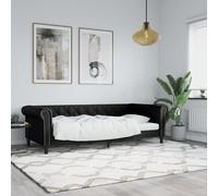 vidaXL Letto da Giorno Nero 90x200 cm in Similpelle