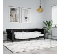 vidaXL Letto da Giorno Nero 90x200 cm in Similpelle