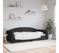 vidaXL Letto da Giorno Nero 90x200 cm in Tessuto