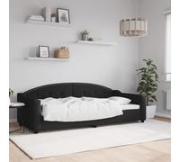 vidaXL Letto da Giorno Nero 90x200 cm in Tessuto