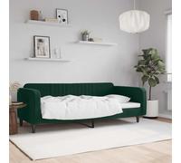 vidaXL Letto da Giorno Verde Scuro 90x200 cm in Velluto, Divano Letto, Divano Letto Singolo, Divano Letto in Velluto, Letto per Ospiti