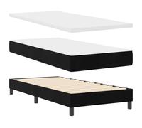 vidaXL Letto di Box Spring con Materasso Nero 100x200 cm Velluto