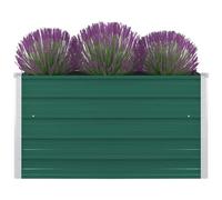 vidaXL Letto di Coltura Rialzato Ampio Robusto Durevole Fioriera Vaso Portafiori Piante Giardinaggio 100x100x45 cm in Acciaio Zincato Verde