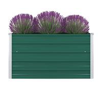 vidaXL Letto di Coltura Rialzato Ampio Robusto Durevole Fioriera Vaso Portafiori Piante Giardinaggio 100x100x45 cm in Acciaio Zincato Verde