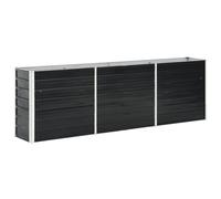 vidaXL Letto di Coltura Rialzato Ampio Robusto Durevole Fioriera Vaso Portafiori Piante Giardinaggio 240x40x77 cm in Acciaio Zincato Antracite