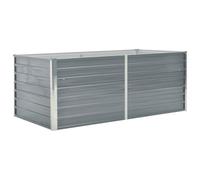 vidaXL Letto di Coltura Rialzato Cura Piante Orto da Balcone Bordo Arrotondato Elegante Fiori Vaso Fioriera 160x80x45 cm in Acciaio Zincato Grigio