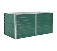 vidaXL Letto di Coltura Rialzato Cura Piante Orto da Balcone Bordo Arrotondato Elegante Fiori Vaso Fioriera 160x80x77 cm in Acciaio Zincato Verde