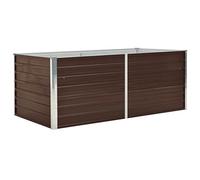 vidaXL Letto di Coltura Rialzato Cura Piante Orto da Balcone Bordo Arrotondato Elegante Fiori Vaso Fioriera 160x80x45 cm in Acciaio Zincato Marrone