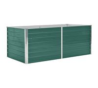 vidaXL Letto di Coltura Rialzato Cura Piante Orto da Balcone Bordo Arrotondato Elegante Fiori Vaso Fioriera 160x80x45 cm in Acciaio Zincato Verde