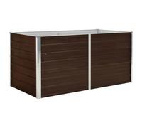 vidaXL Letto di Coltura Rialzato Rettangolare Alto Elegante Staffe Supporto Fioriera da Giardino Terrazzo Marrone 160x80x77cm Acciaio Zincato