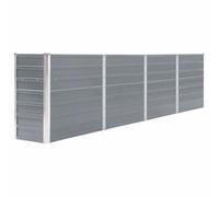 vidaXL Letto di Coltura Rialzato Vaso Portafiori Piante Giardino Giardinaggio Robusto Ampio Sicuro Fioriera in Acciaio Zincato Grigio