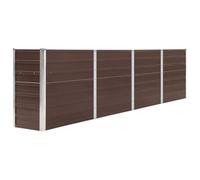 vidaXL Letto di Coltura Rialzato Vaso Portafiori Piante Giardino Giardinaggio Robusto Ampio Sicuro Fioriera in Acciaio Zincato Marrone