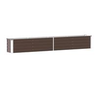 vidaXL Letto di Coltura Rialzato Vaso Portafiori Piante Giardino Giardinaggio Robusto Ampio Sicuro Fioriera 320x40x45 cm in Acciaio Zincato Marrone