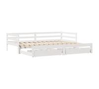 vidaXL Letto Estraibile con Cassetti Senza Materasso Bianco 90x190 cm